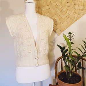 Vtg JH Collectibles Angora Lambswool Sweater Vest